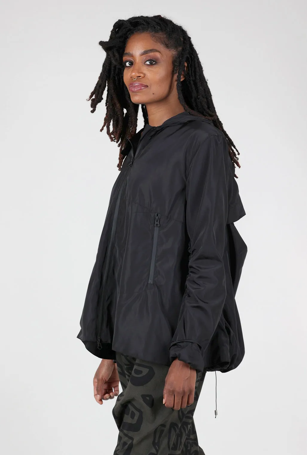 Asymmetrical hem Check The Back Jacket, Black