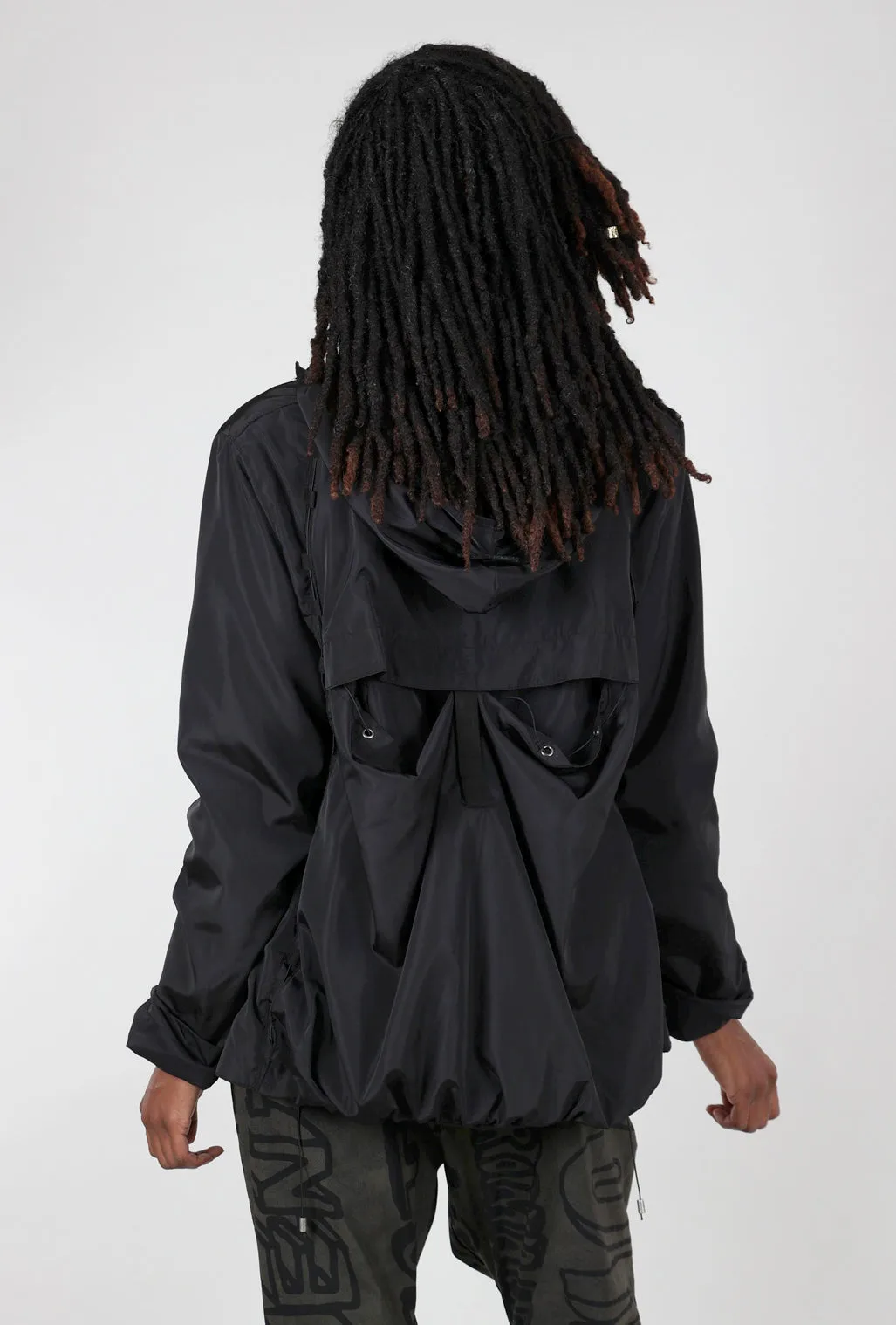 Asymmetrical hem Check The Back Jacket, Black