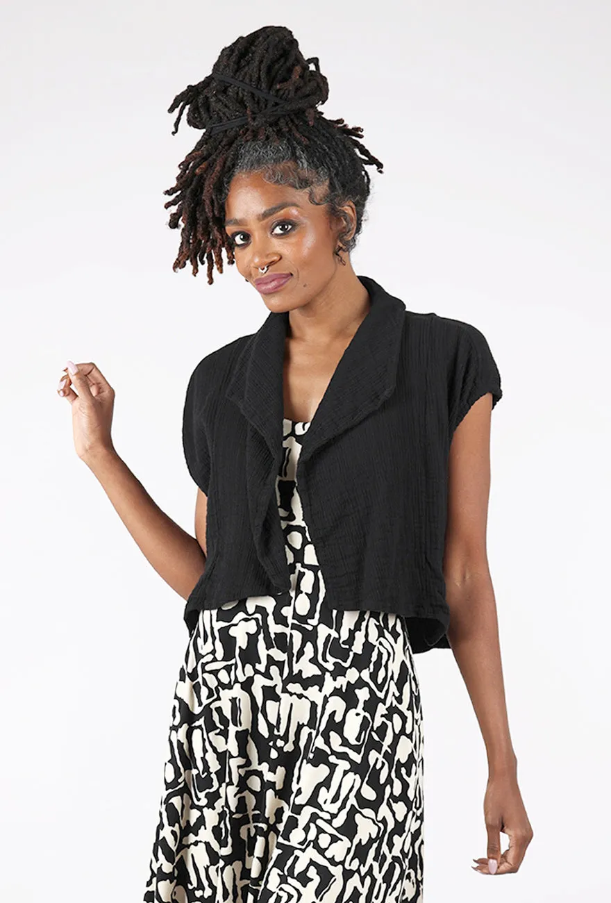 Athena Topper, Black Soft Texture