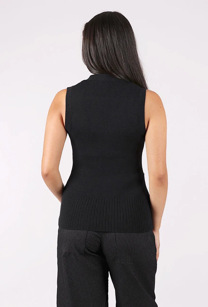 Audra Vest Cardie, Noir Jacquard Exquisite