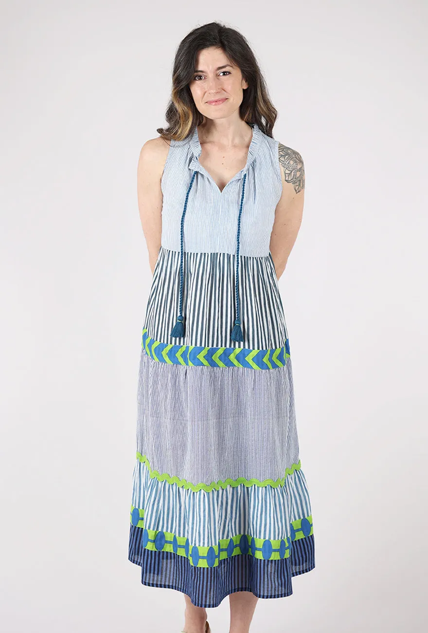 Audrey Handloom Dress, Blue Multi Flexible Style