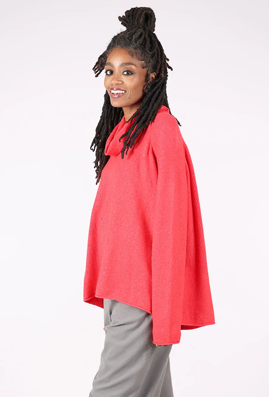 Bas Relief Swing Sweater, Rose american casual