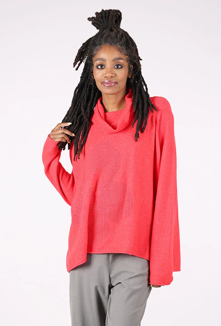 Warm wool jumper Bas Relief Swing Sweater, Rose
