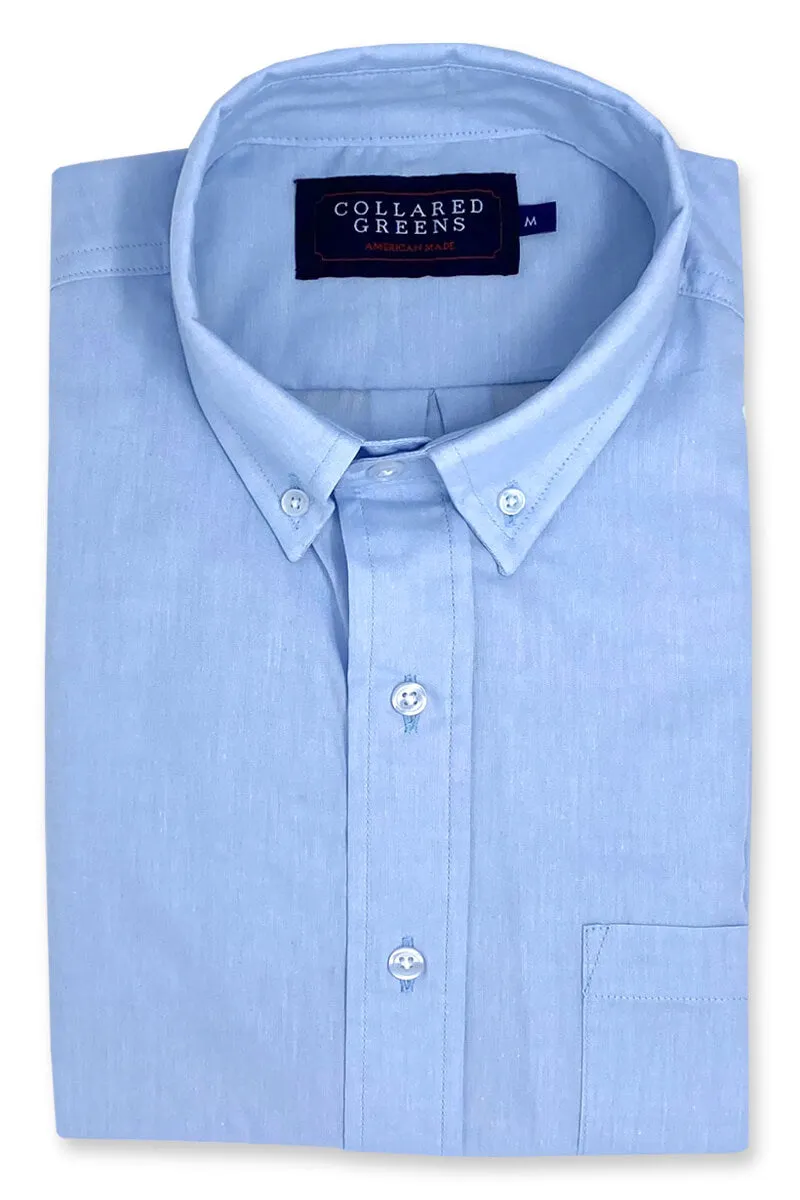 Basil: Brookline Button Down Shirt - Light Blue tech fabric