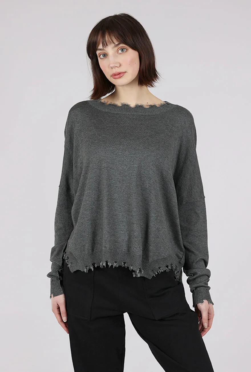 Stylish winter knit Shabby Chic Sweater, Asphalt