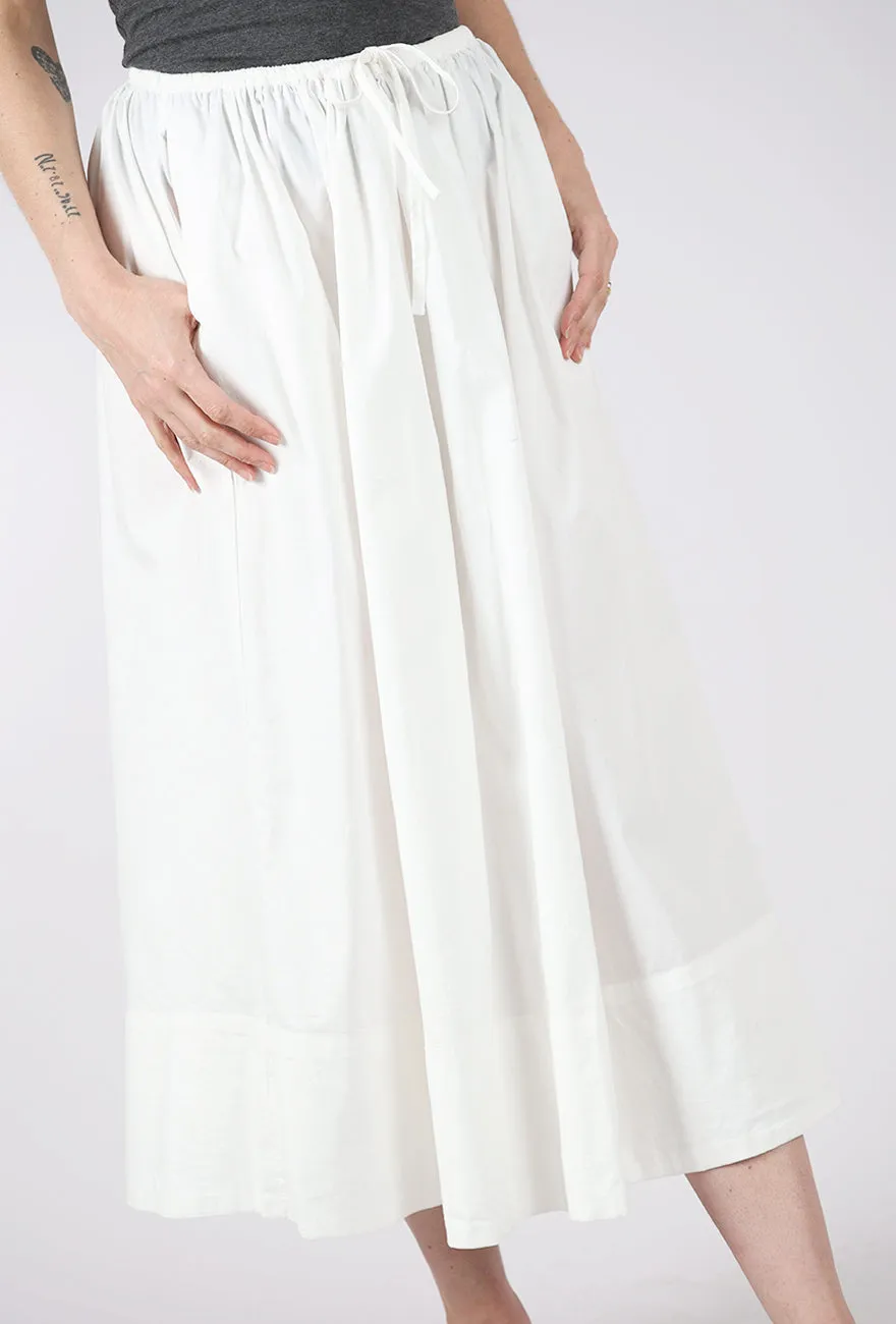 Beaded Detail Noelle Poplin Maxi Skirt, Le Blanc