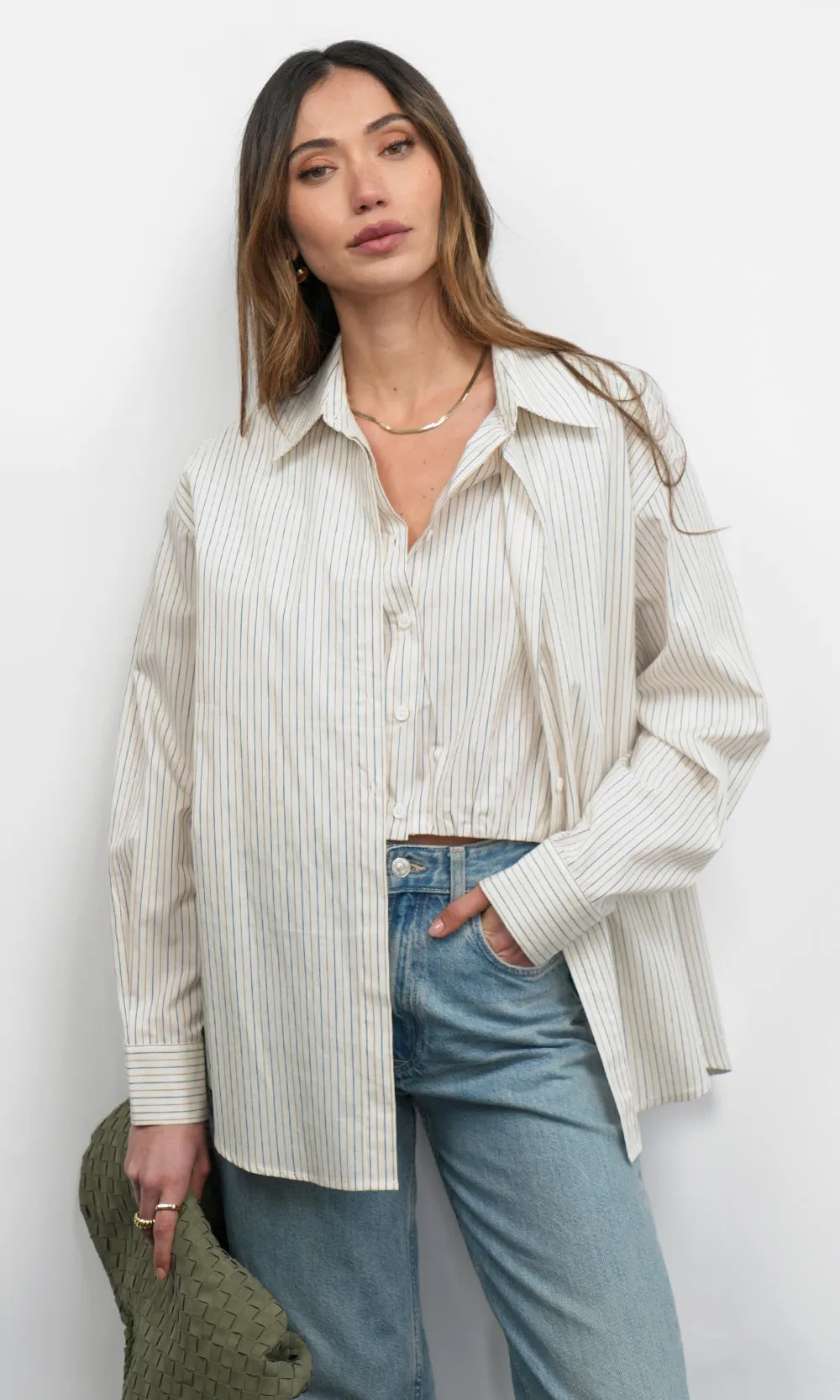 Beatrix Twofer Stripe Oversized Shirt G257T7259