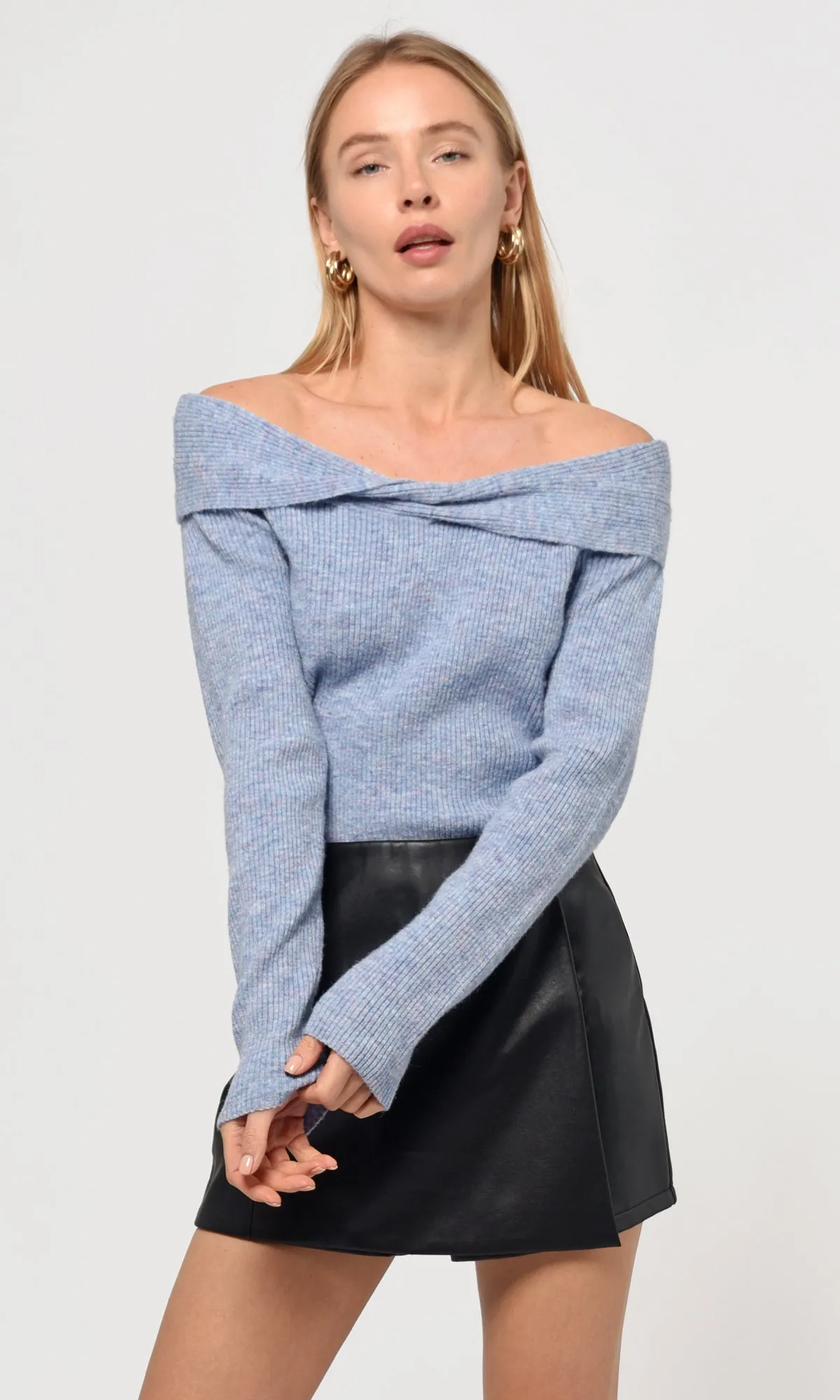 Beatriz Off Shoulder Knit Top Premium Knit