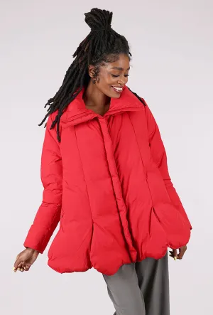 Petal Puffer Swing Jacket, Rose plus-size