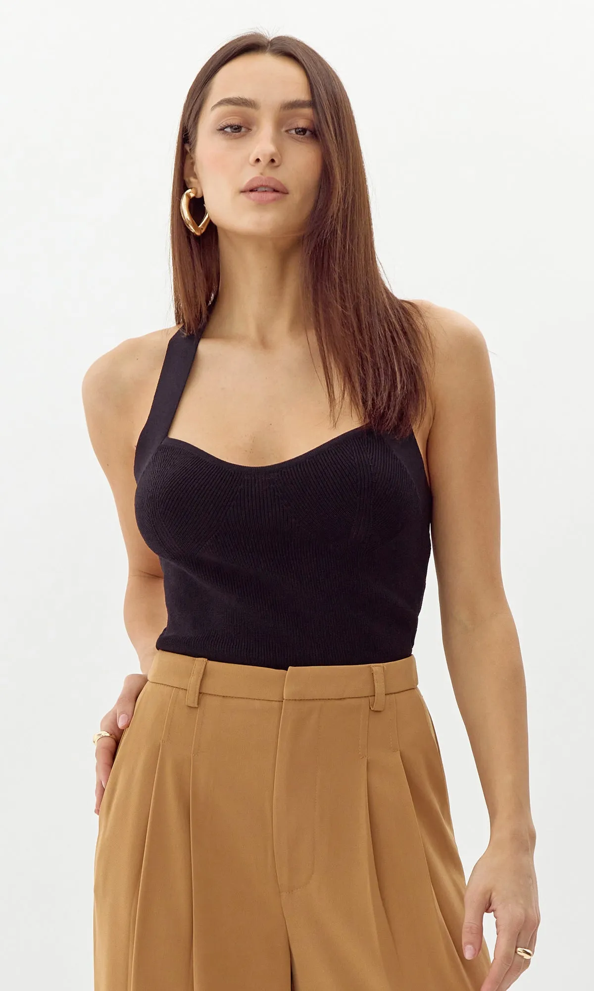 Bethany Knit Halter Top Unique Style