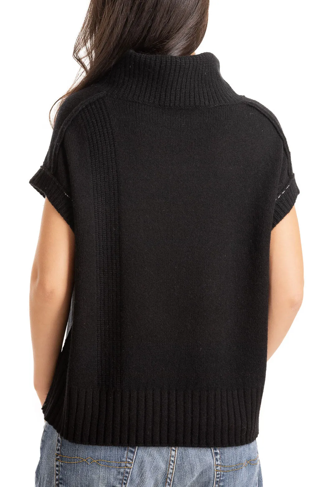 Black Mock Pullover fitted fit