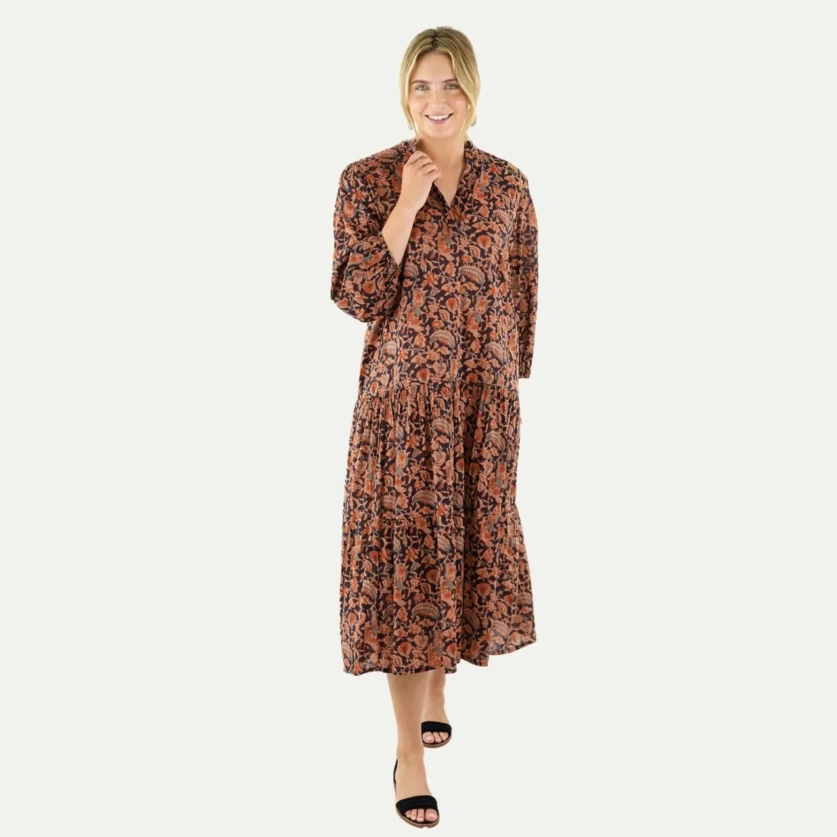 Chic Spirit Black Spice Madine Drop Waist Maxi Dress