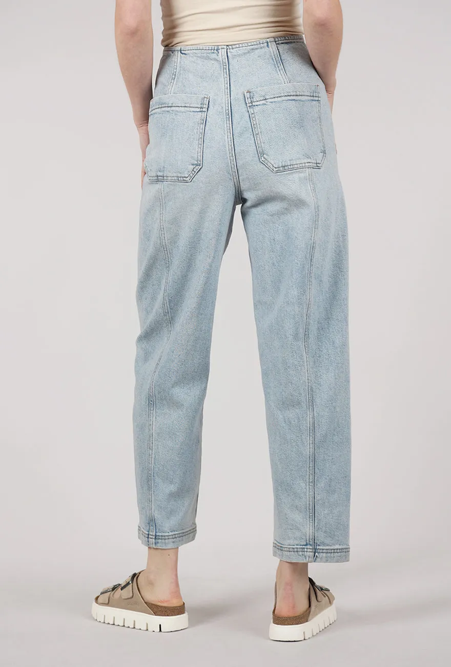 Blair High Rise Seamed Barrel Jean, Pristine Comfortable Cut
