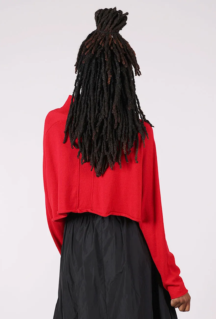 Blend Comfortable Flower Pop Crop Cardie, Rose Jacquard