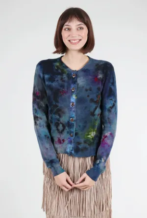 Weekend Comfort Blossoms/Skull Decon Cashmere Relax Cardie, Midnight Multi
