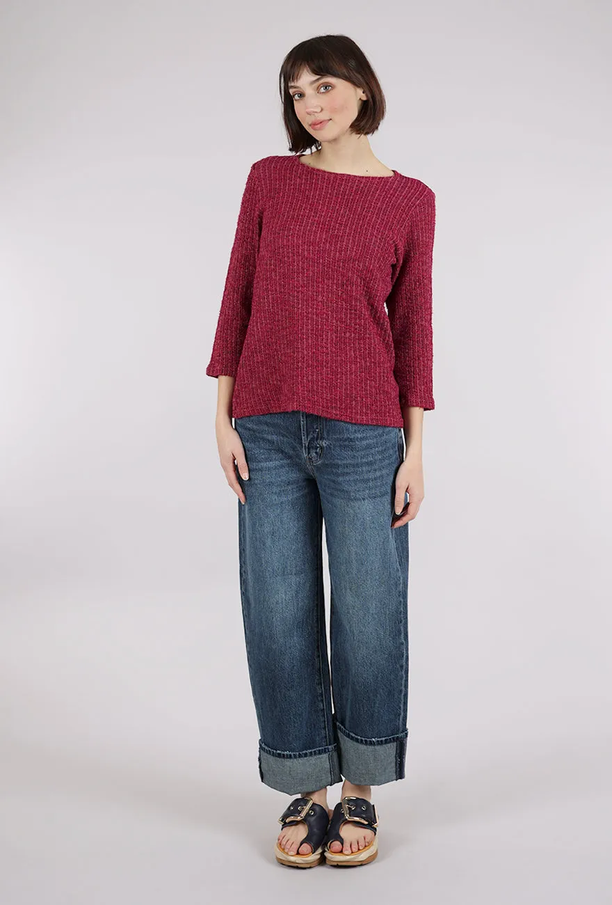 Boatneck Texture Sweater, Rhubarb Trendy Design