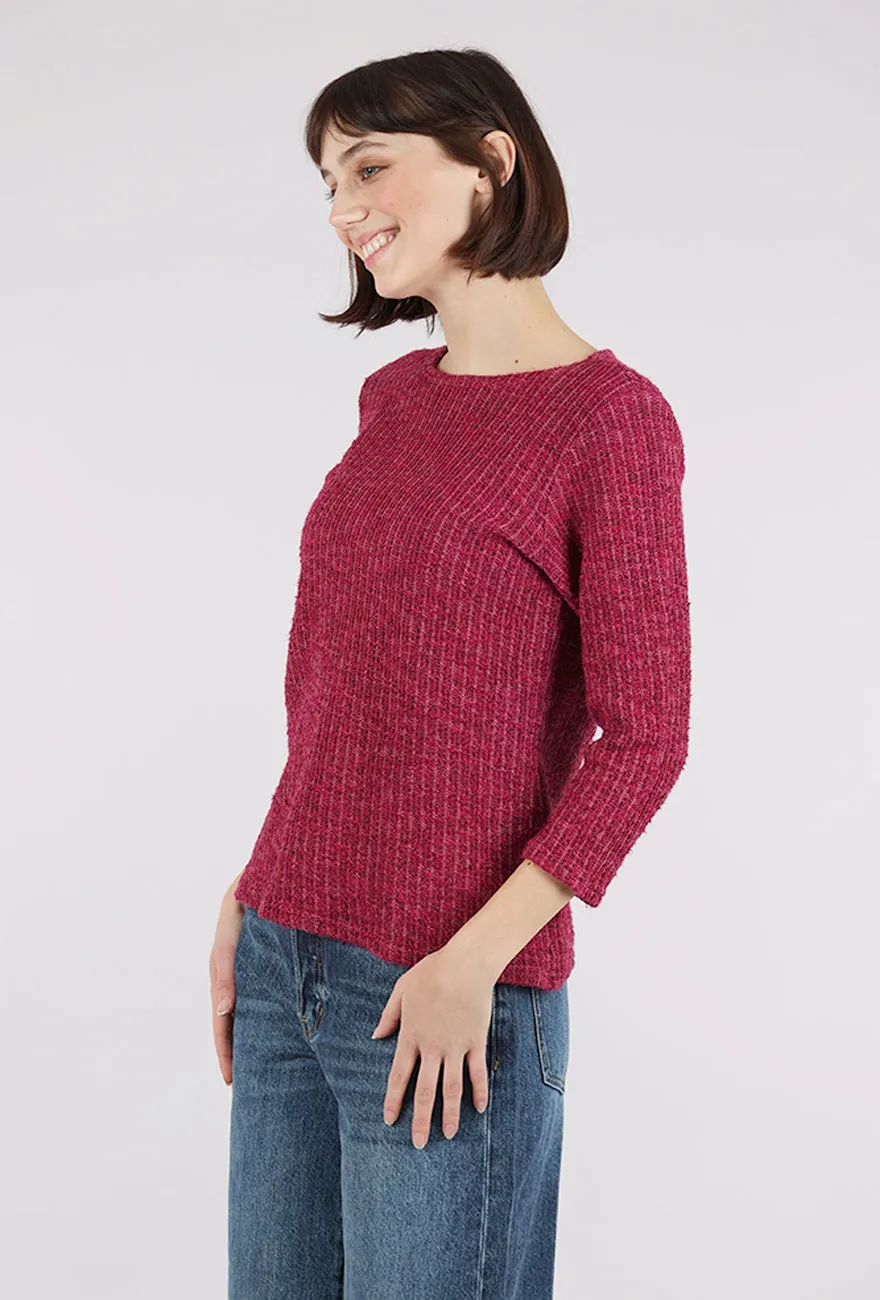 Boatneck Texture Sweater, Rhubarb Trendy Design