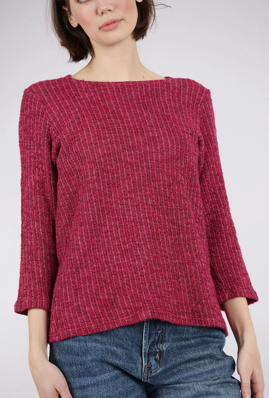 Boatneck Texture Sweater, Rhubarb Trendy Design