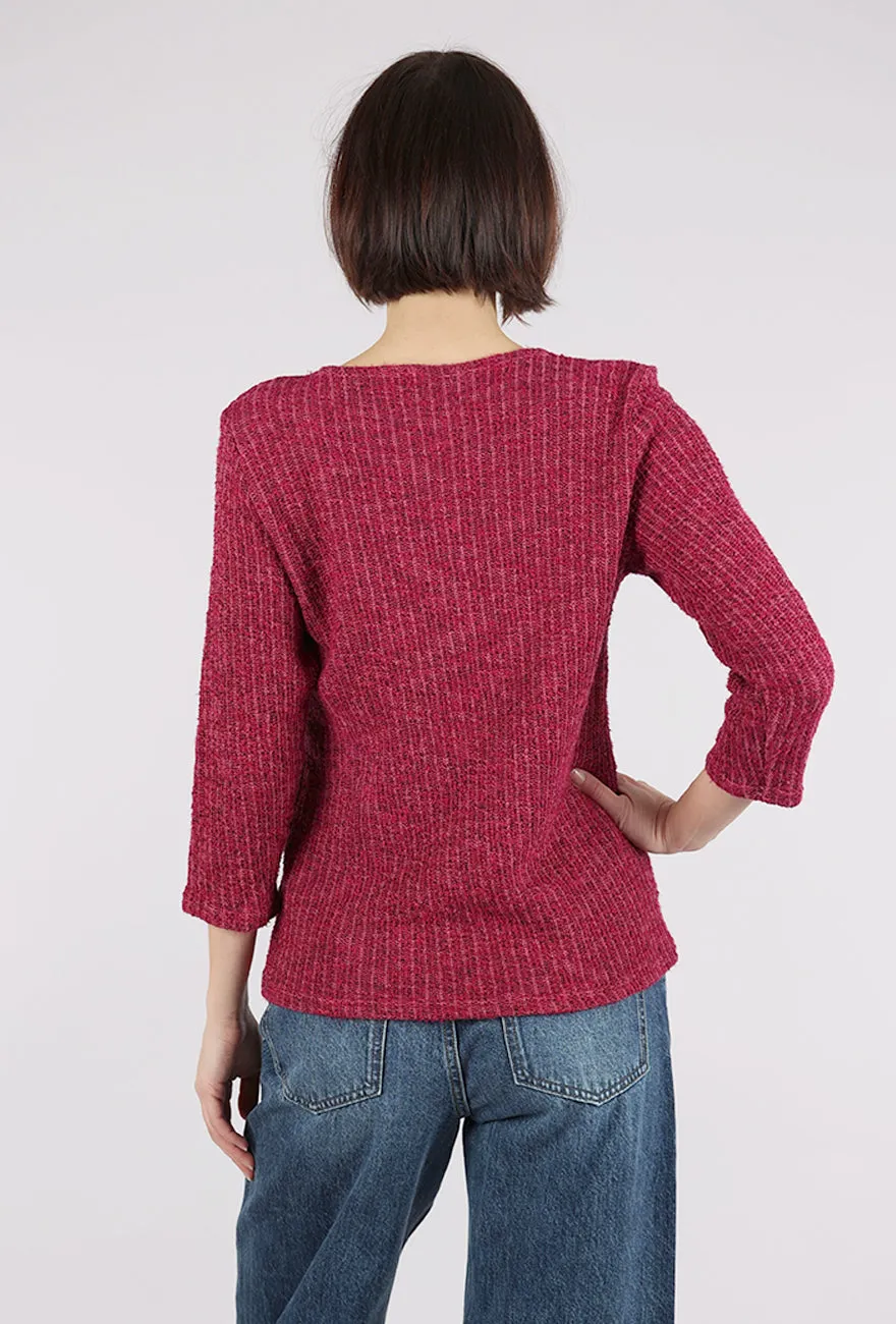 Boatneck Texture Sweater, Rhubarb Trendy Design