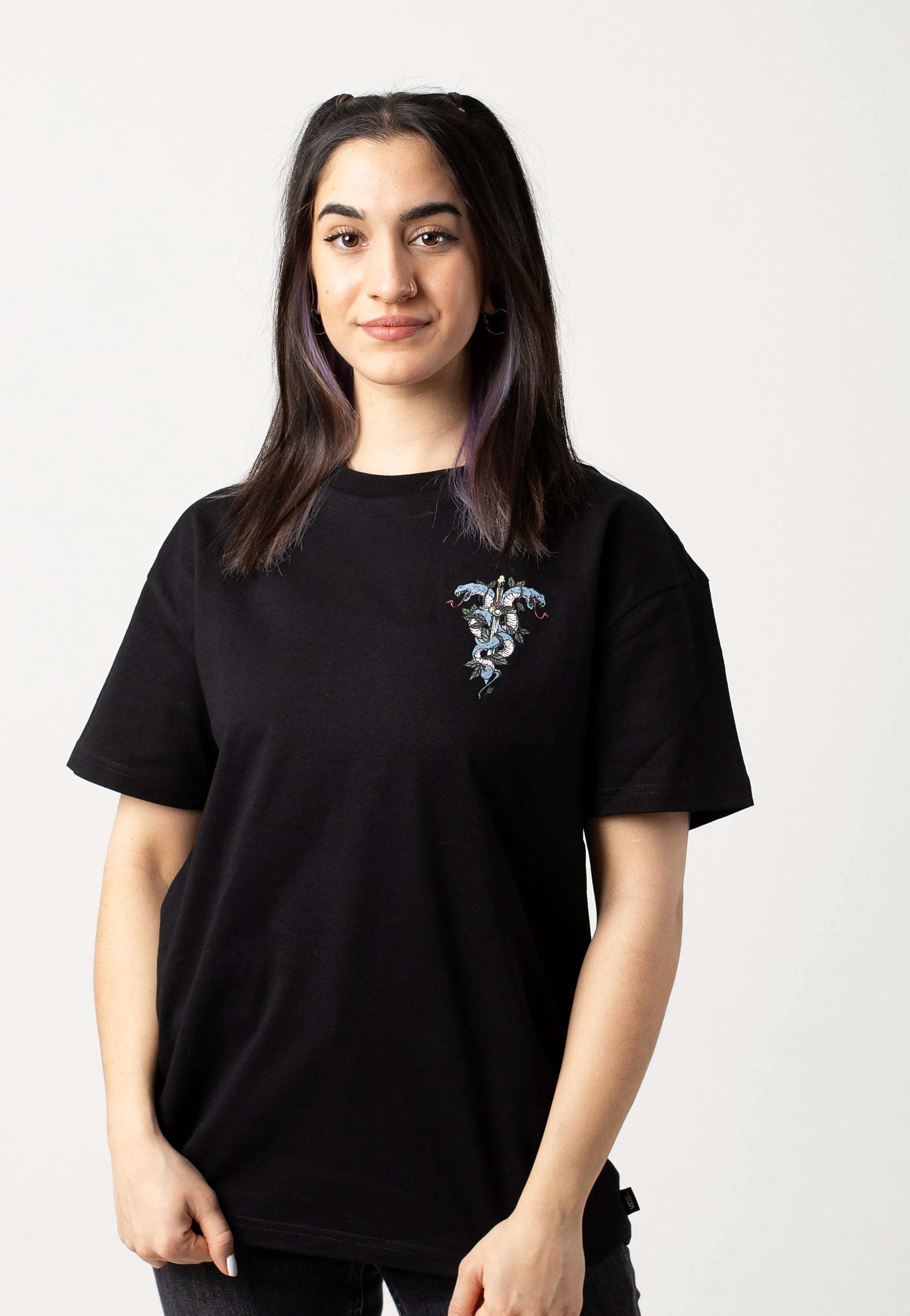 Festival wear Lace trim Vans - Twisted Oversized Black - T-Shirt