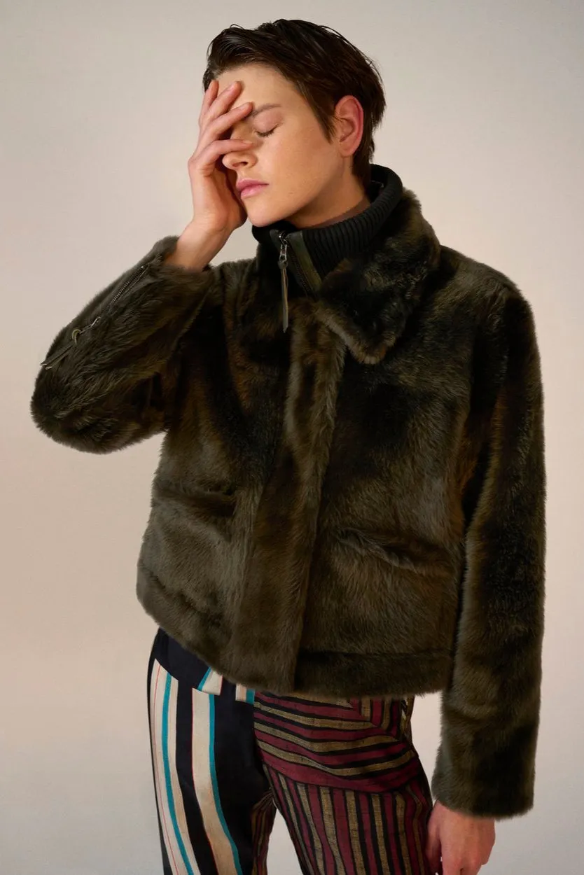 Bold Cut Elena Thyme Moto Jacket