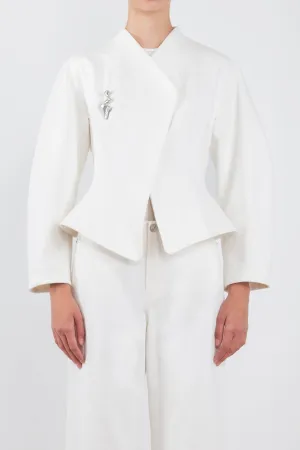 Spring Layer High End Look Everett White Denim Jacket