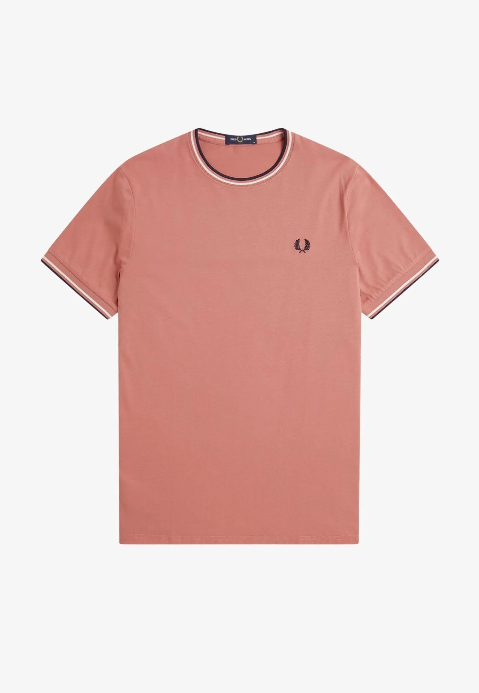 Bold Prints Fred Perry - Twin Tipped Putty Pink/Ecru/Navy - T-Shirt