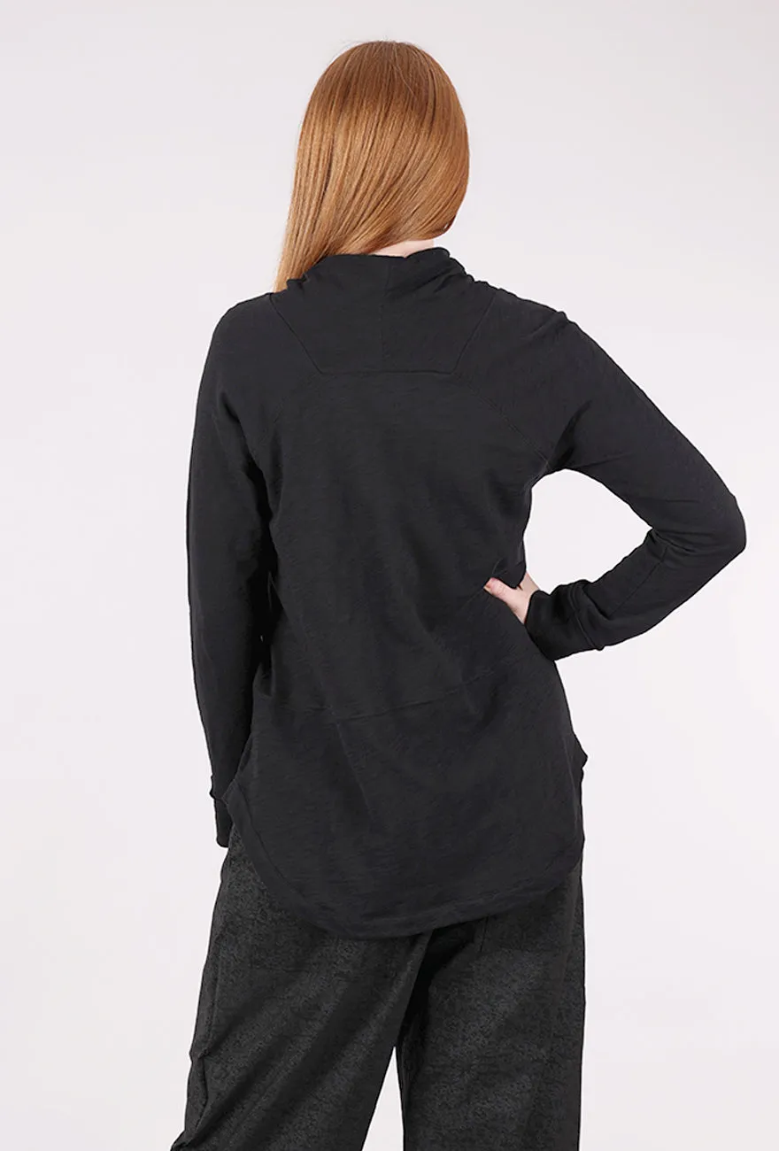 Bold Statement Weekend Cowl Tee, Black