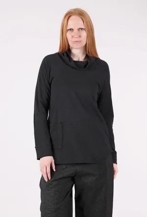 Sporty Comfort Weekend Cowl Tee, Black