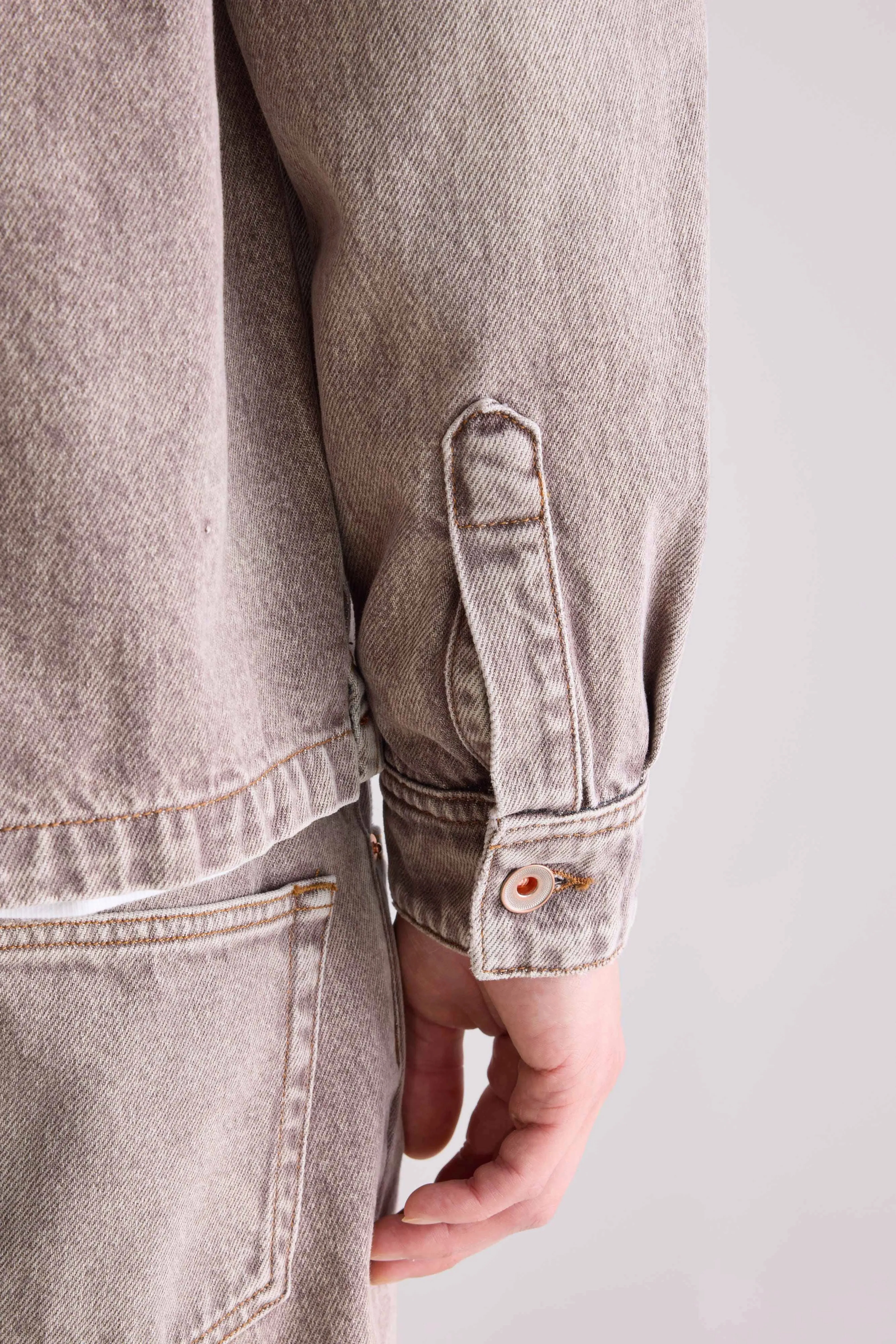 Bomber Style Goney denim overshirt (252 / M / BROWN SNOW)