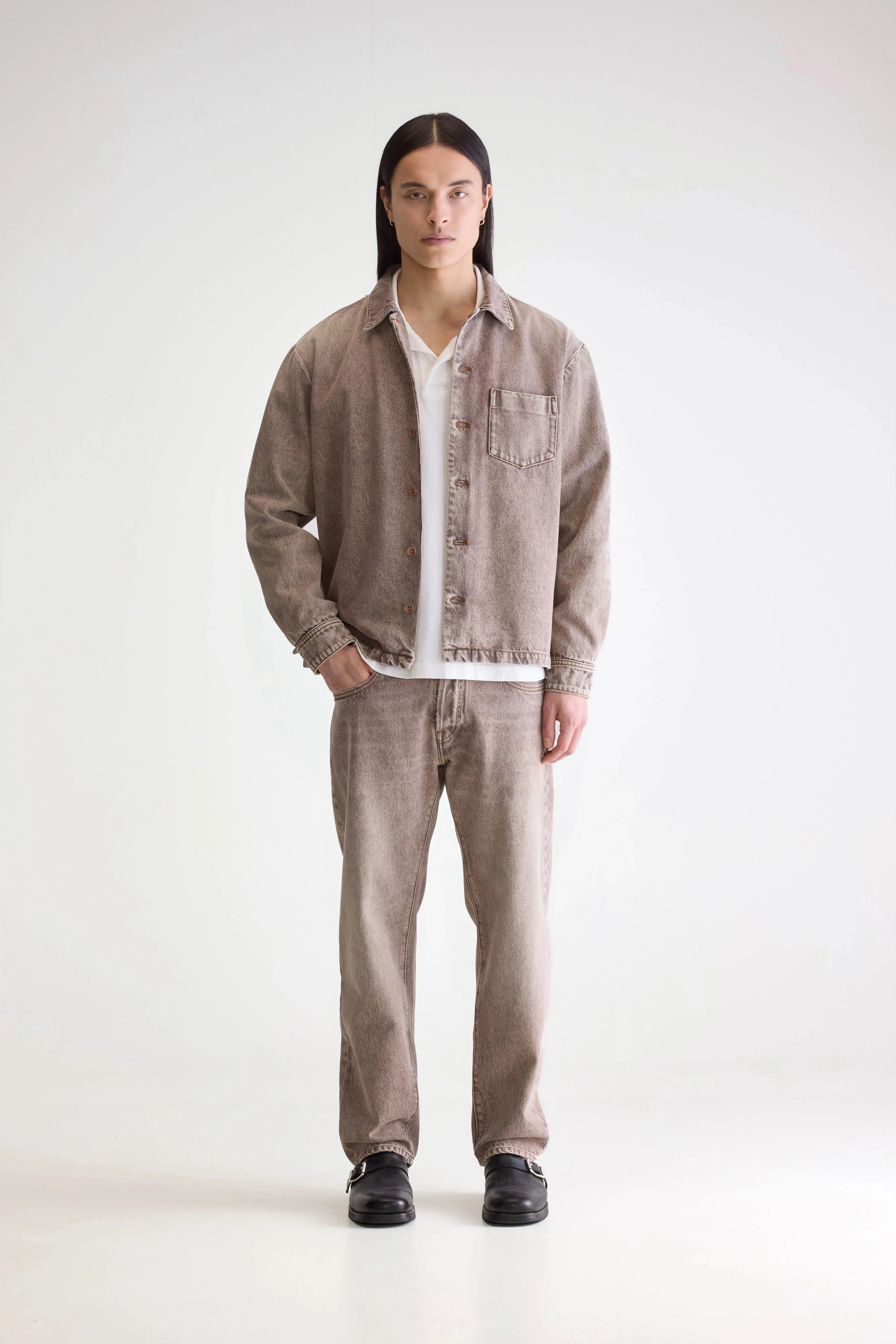 Bomber Style Goney denim overshirt (252 / M / BROWN SNOW)