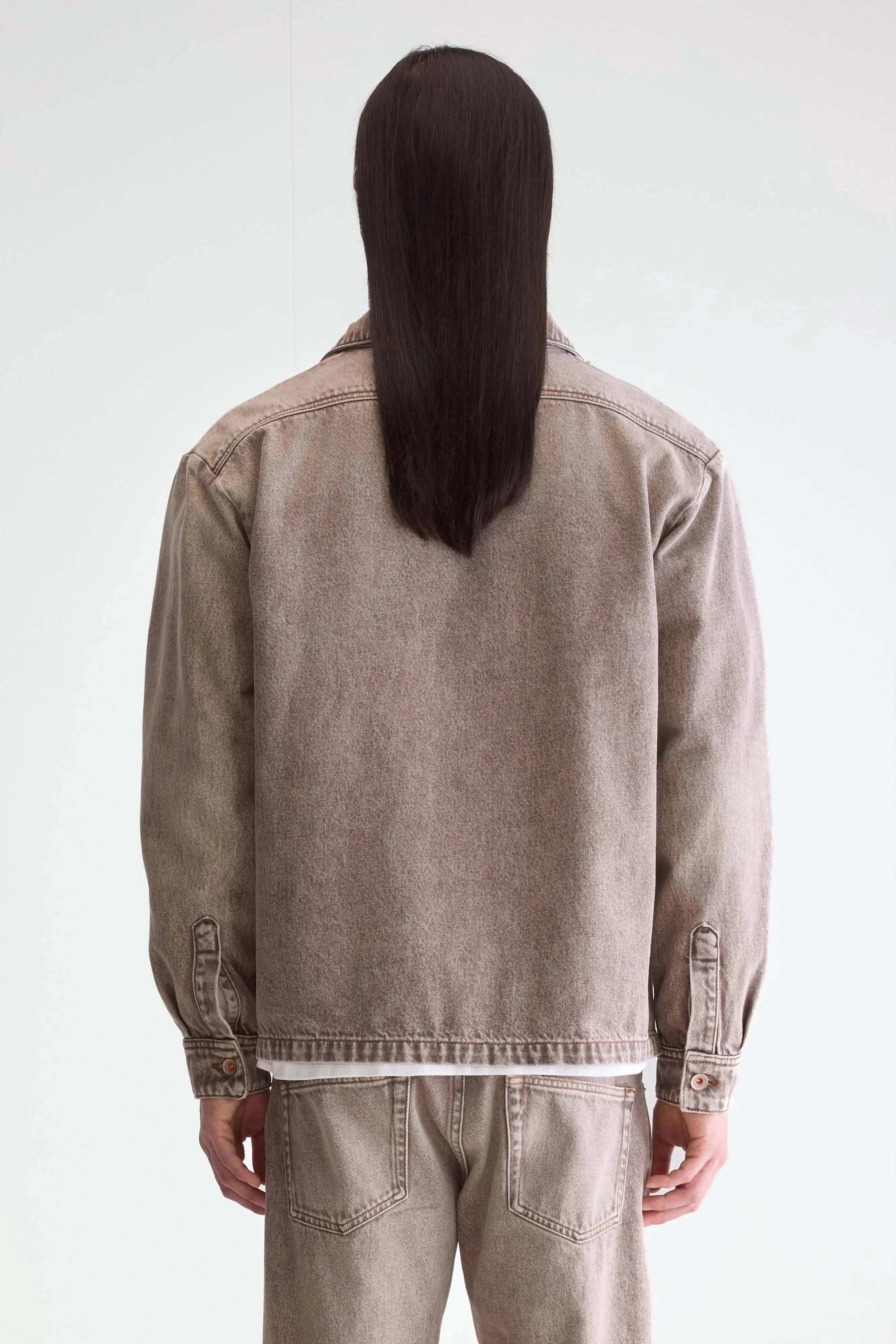 Bomber Style Goney denim overshirt (252 / M / BROWN SNOW)