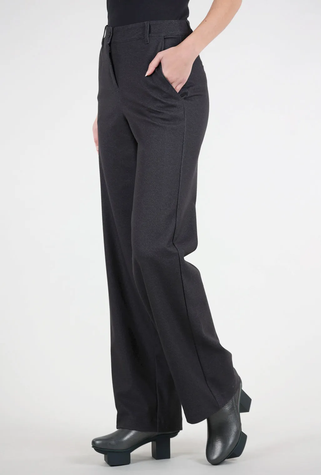 Bootcut Fit Cloe Brushed Ponte Trouser, Charcoal