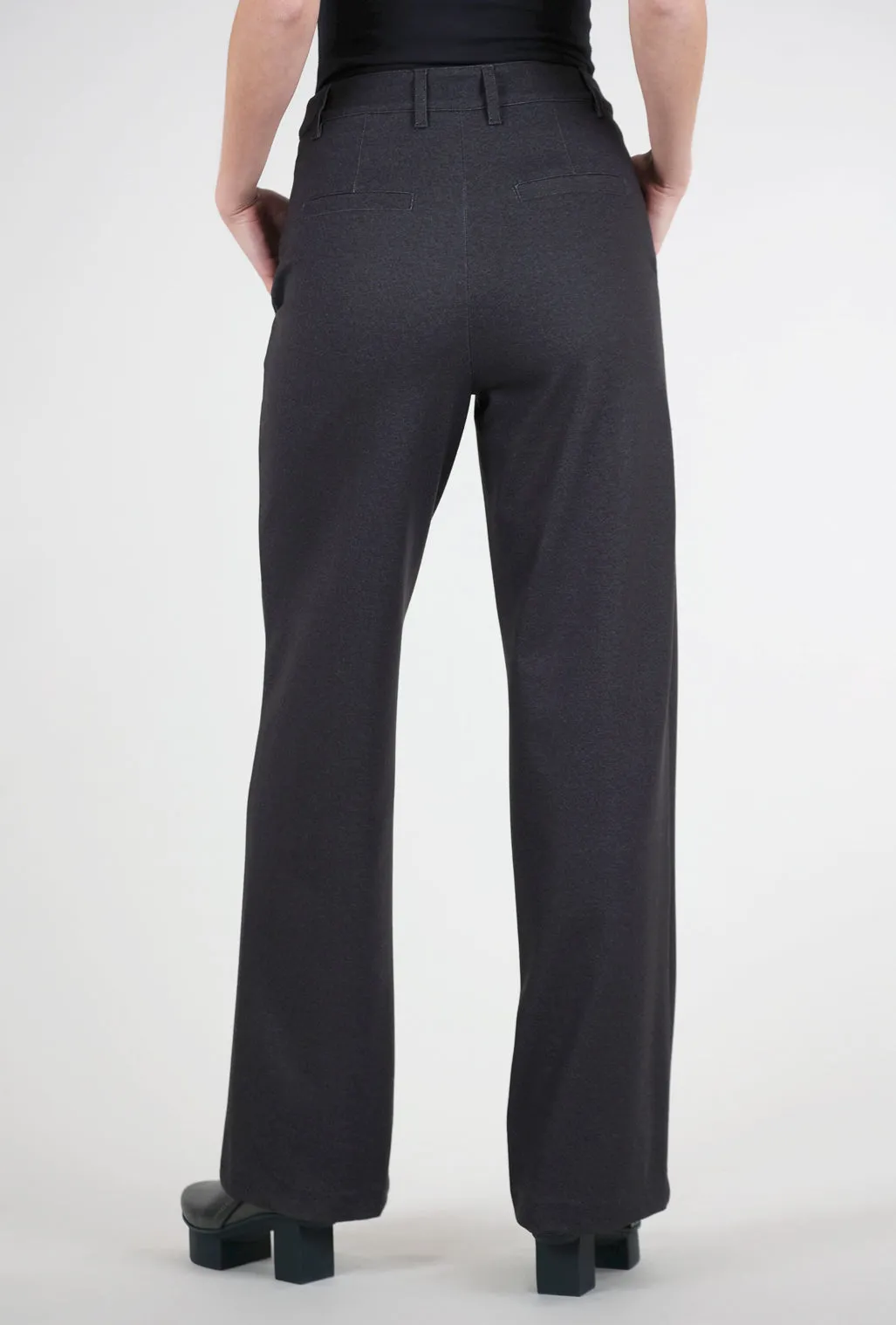 Bootcut Fit Cloe Brushed Ponte Trouser, Charcoal