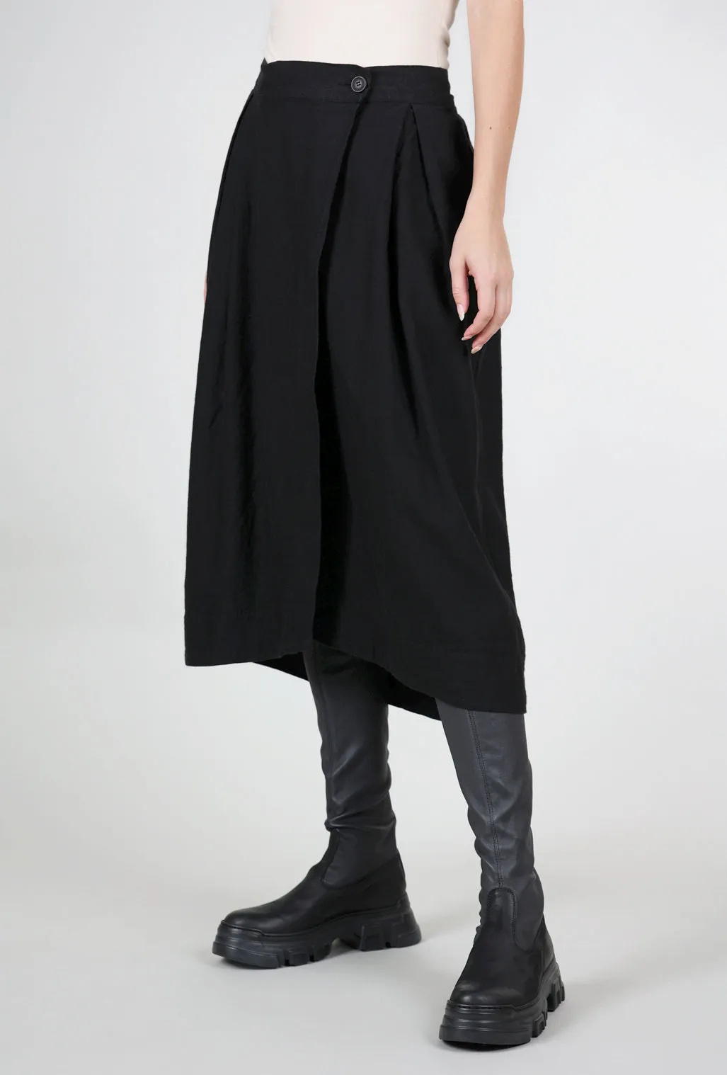 Box Pleat Midi Skirt, Black Seasonal Favorite