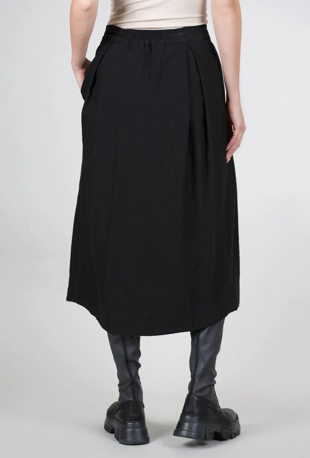 Box Pleat Midi Skirt, Black Seasonal Favorite