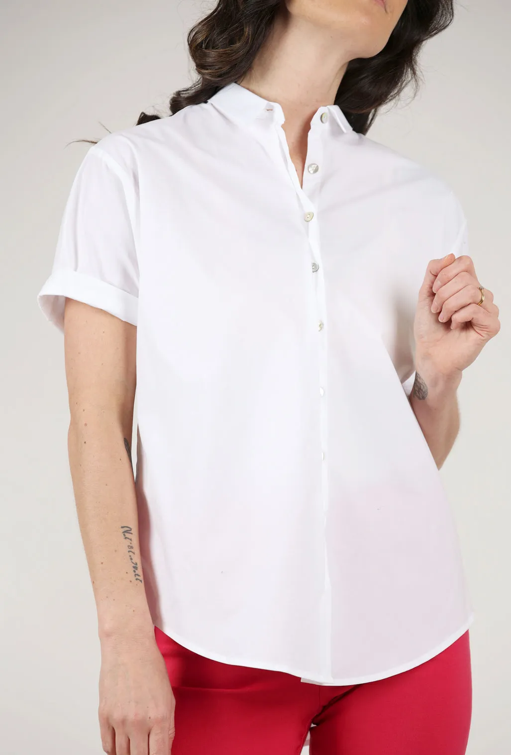 Boy Camp Shirt, White Tear-resistant