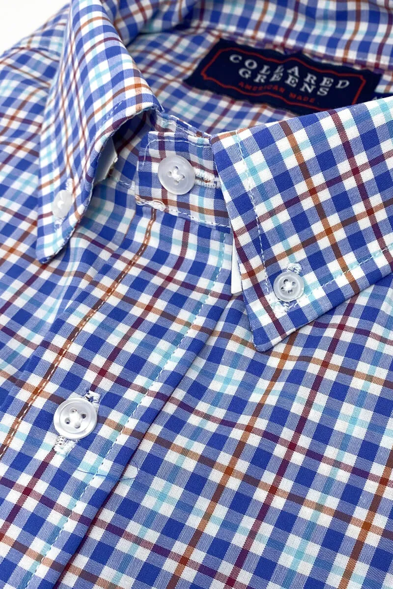 Claremont: Brookline Button Down Shirt - Blue European design Button-Down Collar