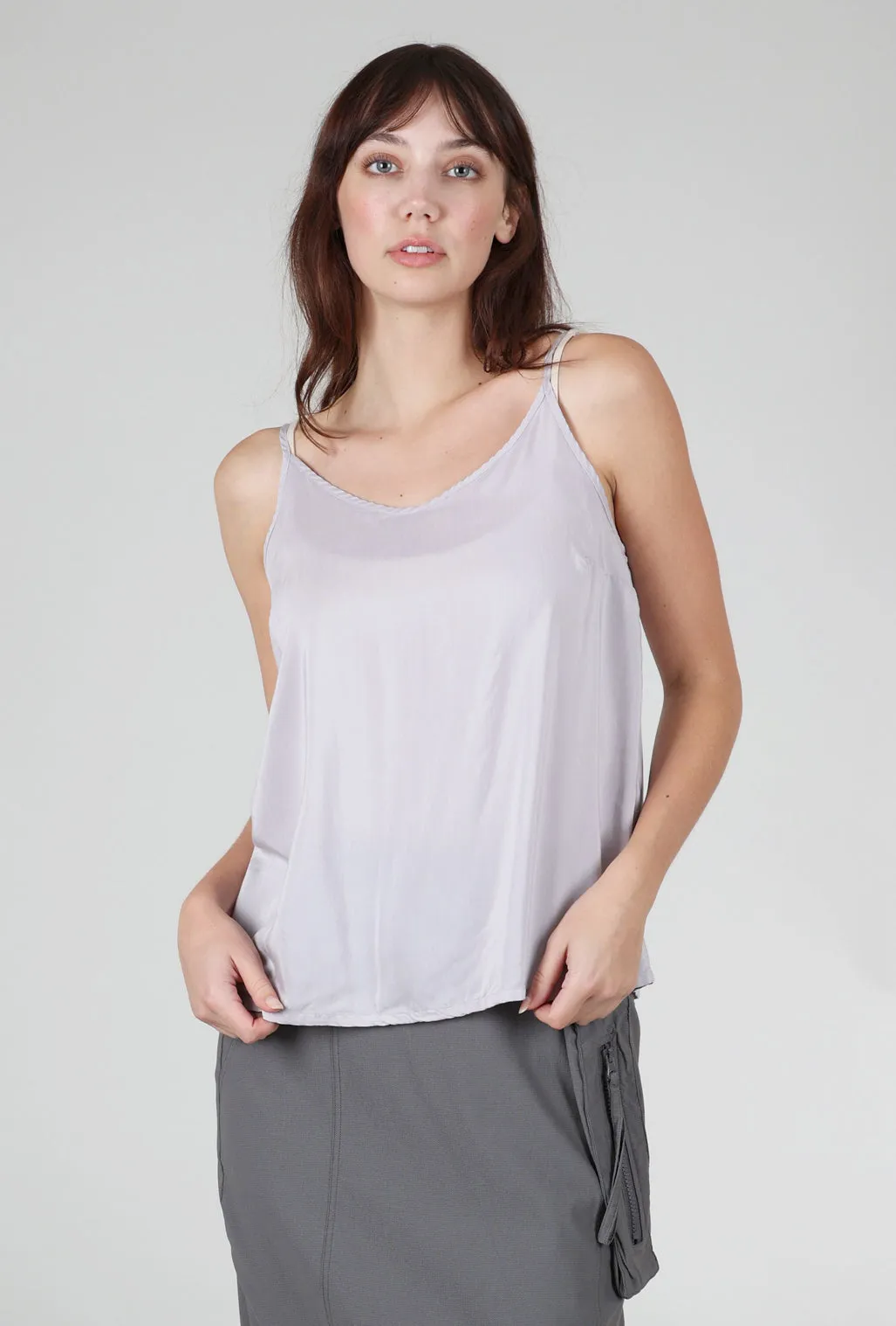 loose but not baggy Silk Camisole, Silver