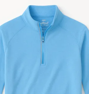 Skiff Dogs: Ocean Flex Quarter Zip - Tidal Blue Warm layering knit