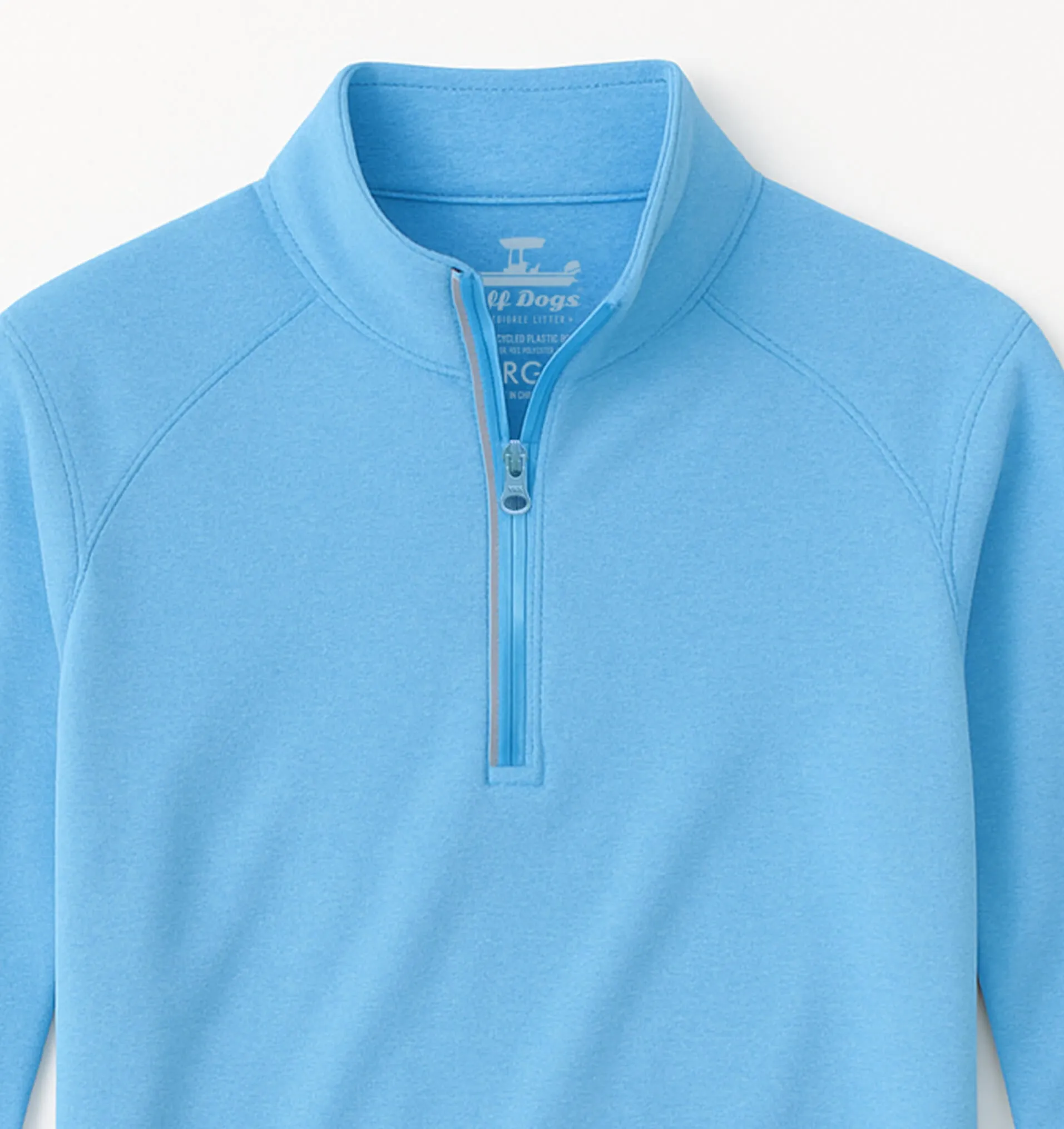 Skiff Dogs: Ocean Flex Quarter Zip - Tidal Blue Warm layering knit