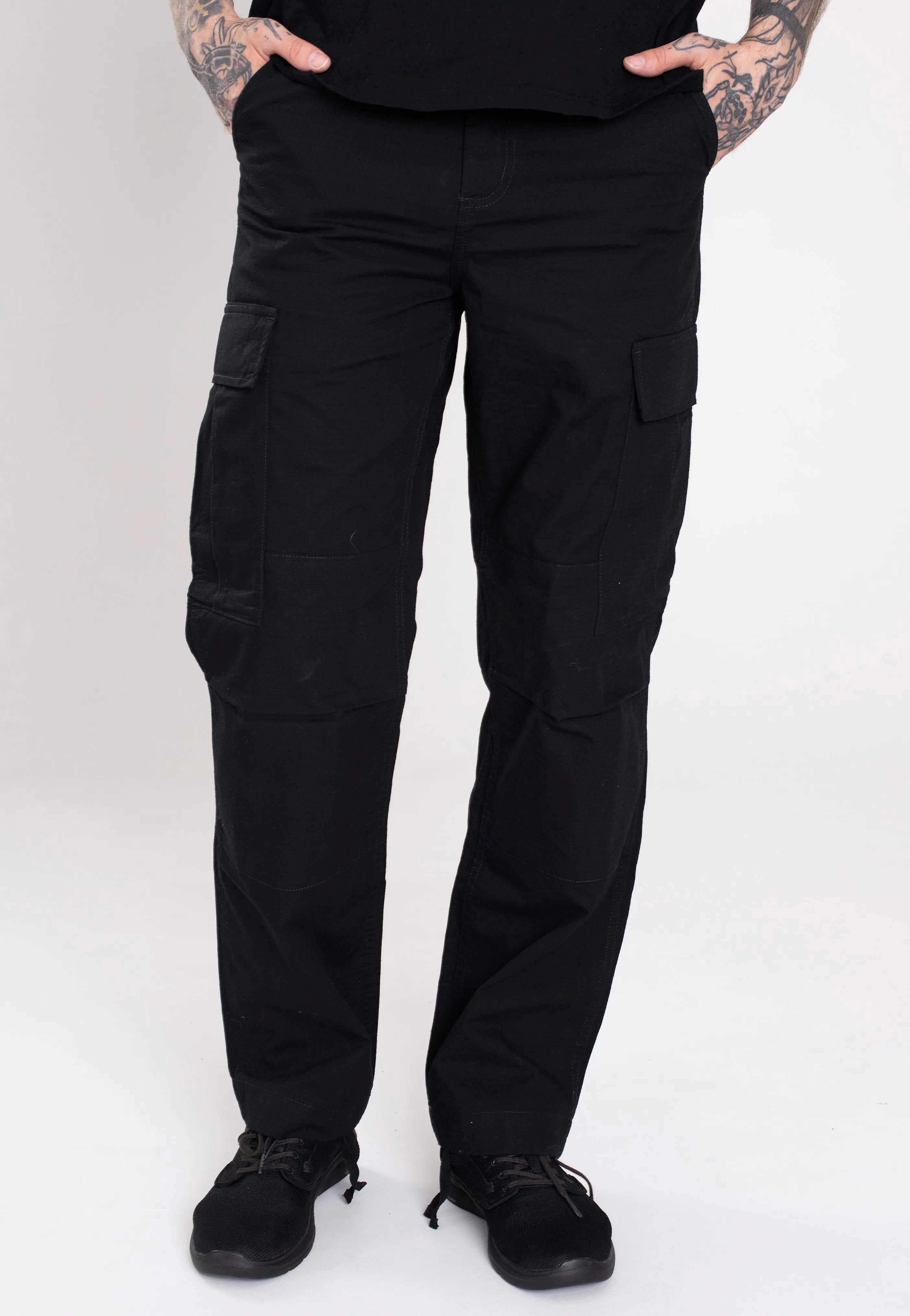 Carhartt WIP - Regular Cargo Rinsed Black - Pants Modern Cut Flexible Fit