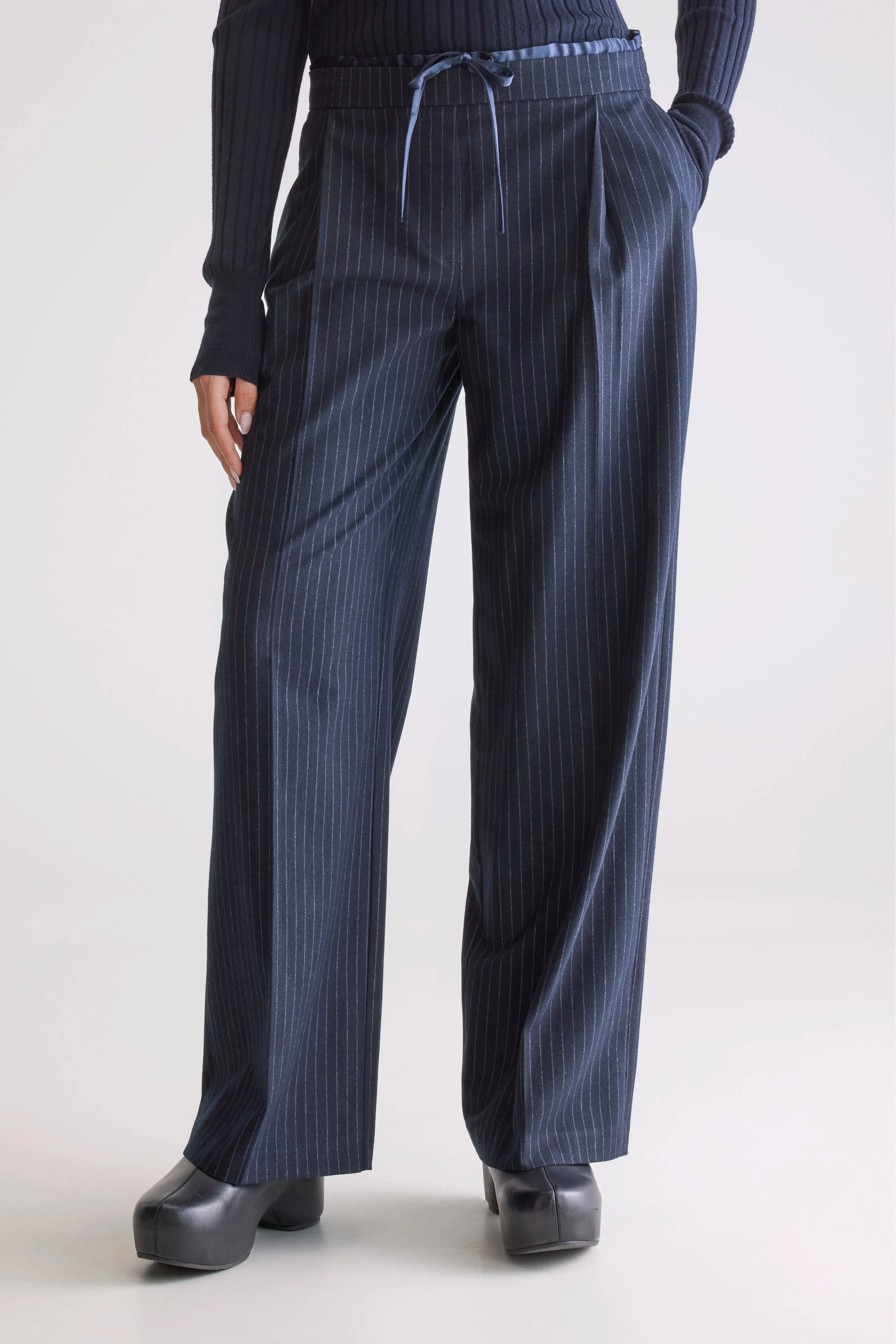 Breathable Waist Turin formal trousers (252 / W / STRIPE A)