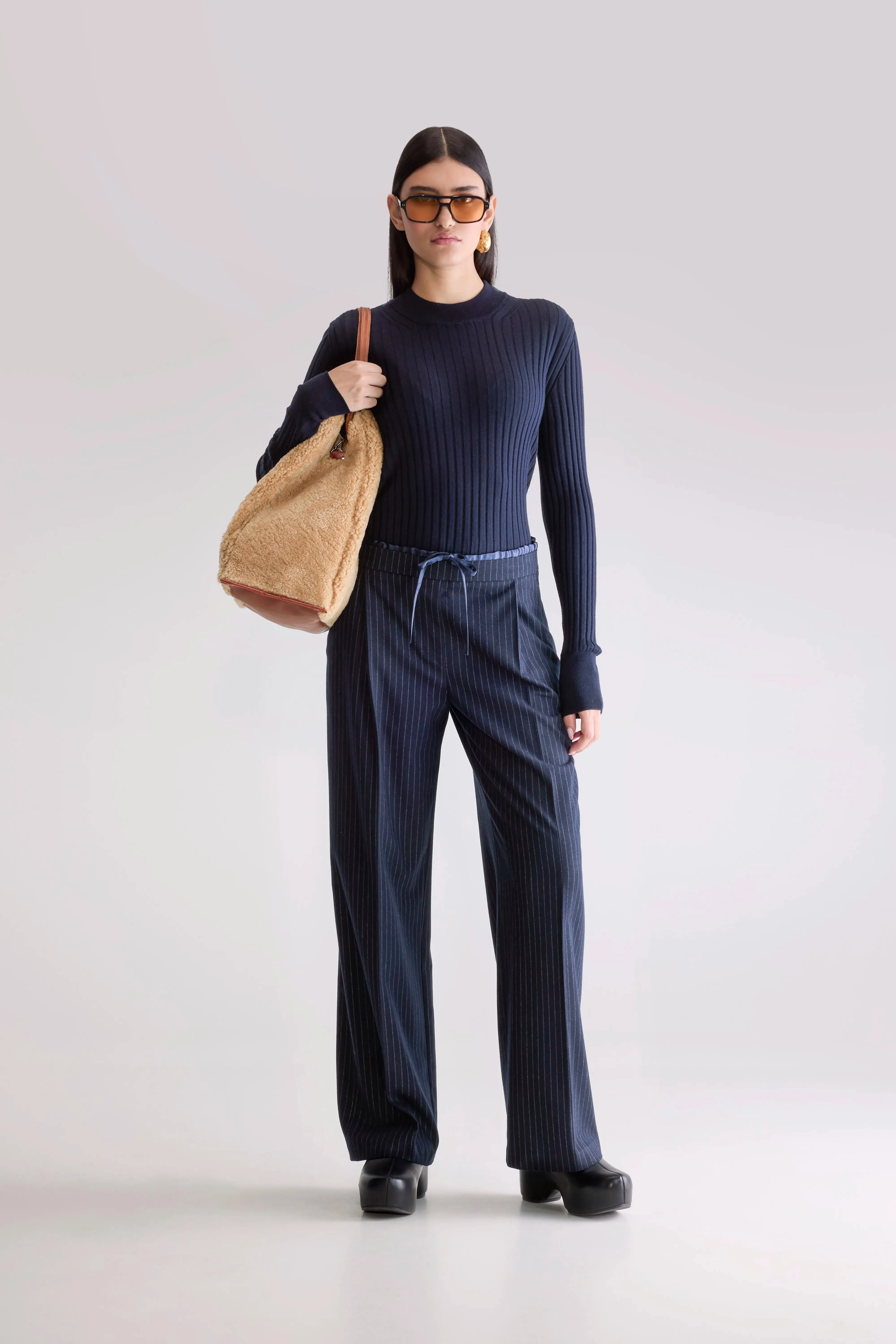 Breathable Waist Turin formal trousers (252 / W / STRIPE A)