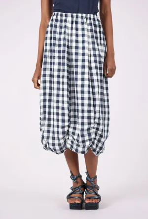 Clean Lines Timeless Style Big Check Skirt, Ink
