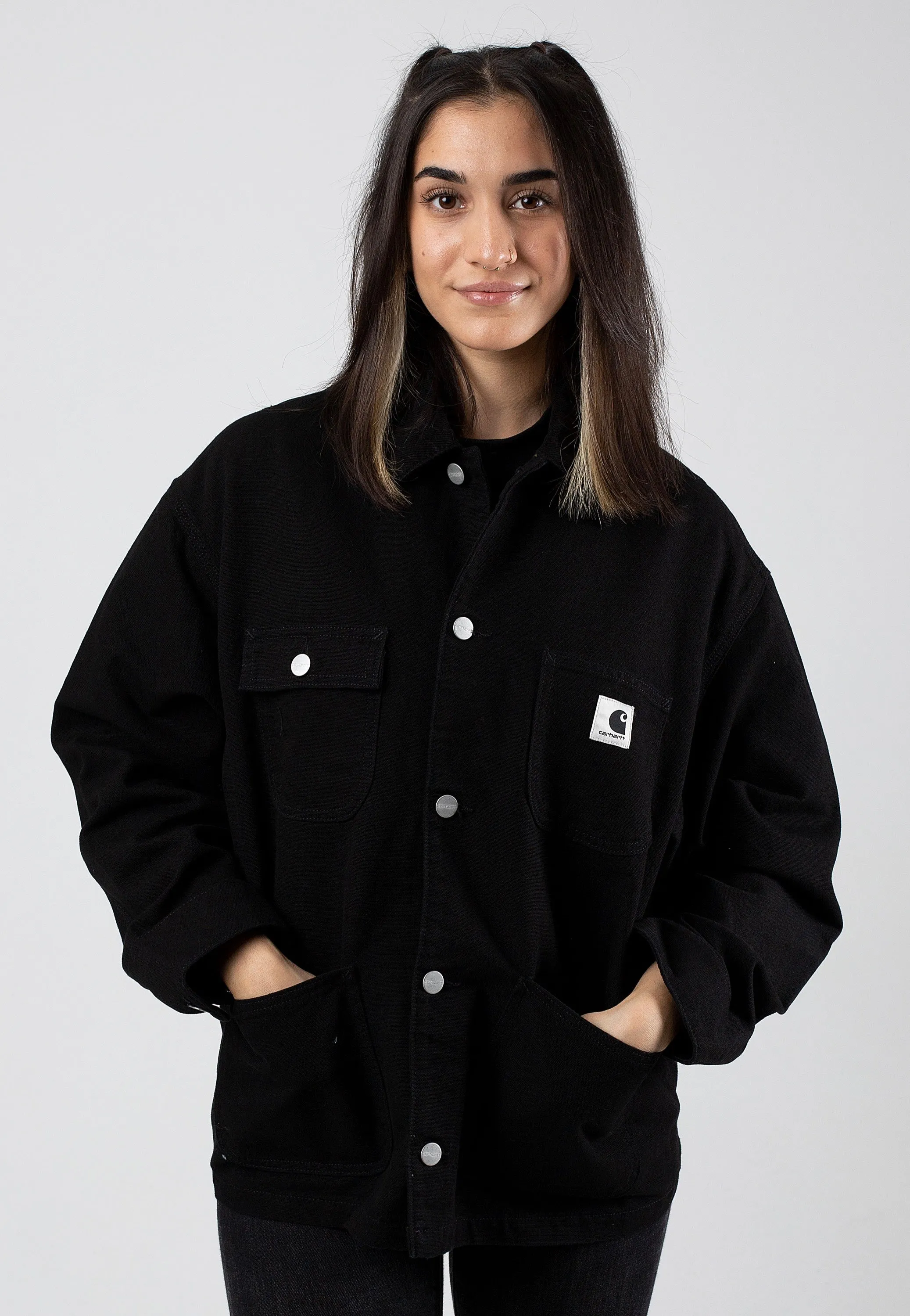 Carhartt WIP - W' OG Michigan Rinsed Black/Black - Jacket Travel Light suitable for charity events