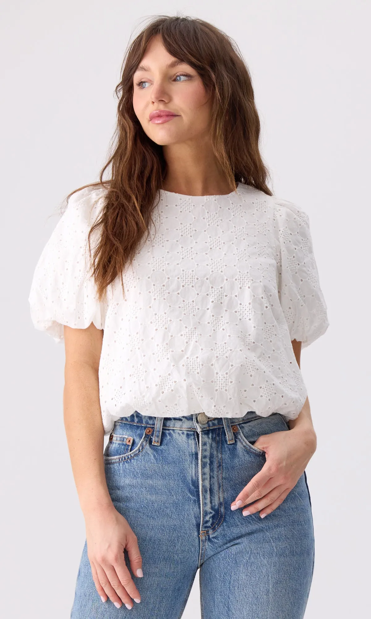Bright & Bold Lisette Eyelet Cotton Blouse