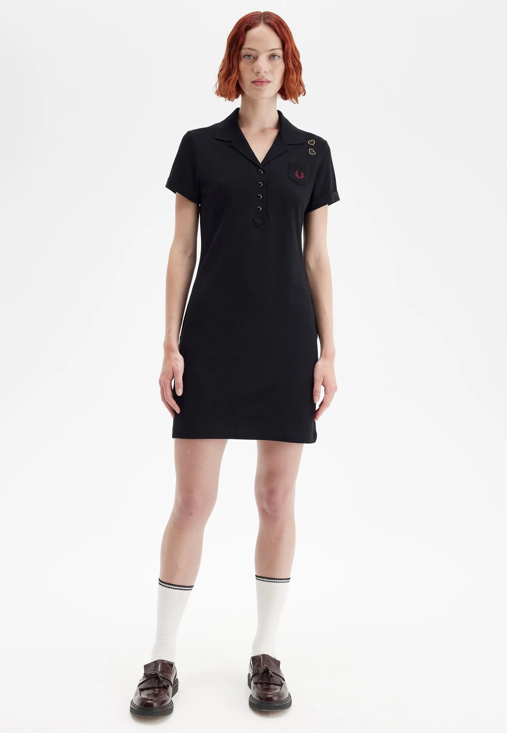 Pure Look Fitted waist Fred Perry x Amy Winehouse - Pocket Detail Pique Black - Dress
