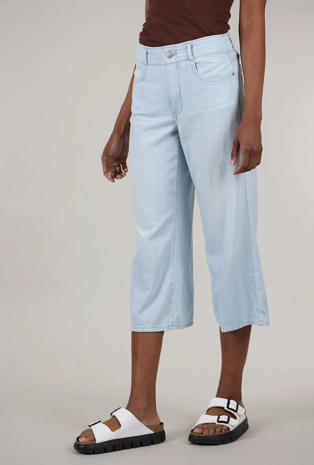 Brigitte Wide-Leg Crop Jean, Ocean Front Perfect Fit