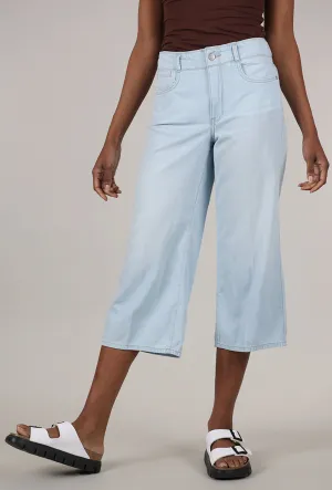 Smart Fit Brigitte Wide-Leg Crop Jean, Ocean Front